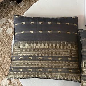 Set of two zari embroidered throw pillow covers